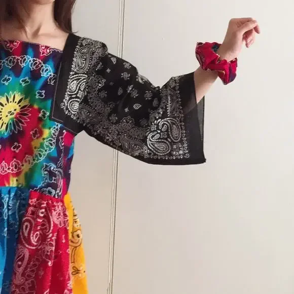 Handmade Rainbow Swirl Bandana Scrunchies. - Picture 8 of 8